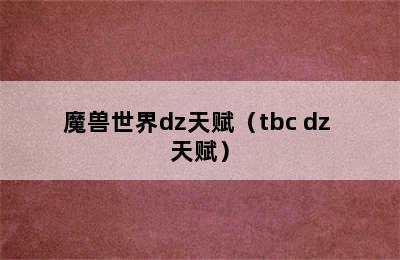 魔兽世界dz天赋（tbc dz 天赋）